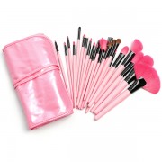 24 piece Professional Makeup Cosmetic Brush Set Kit Case with Bag (Pink)